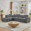 Canapé modulaire en tissu avec repose-pieds avec rangement-610563376