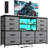 Dresser For Bedroom With Power Outlets And Led Lights, 12 Drawers Tv Stand Dressers With 2 Tire Shelves-834177299
