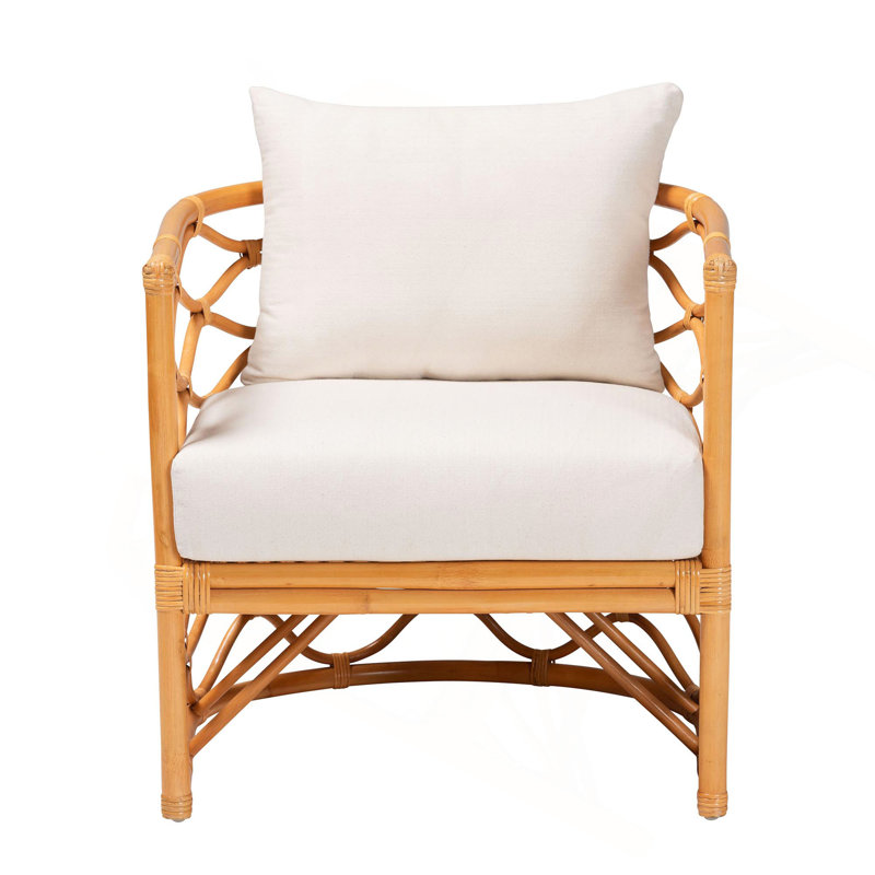 Fauteuil bohémien en rotin miel clair