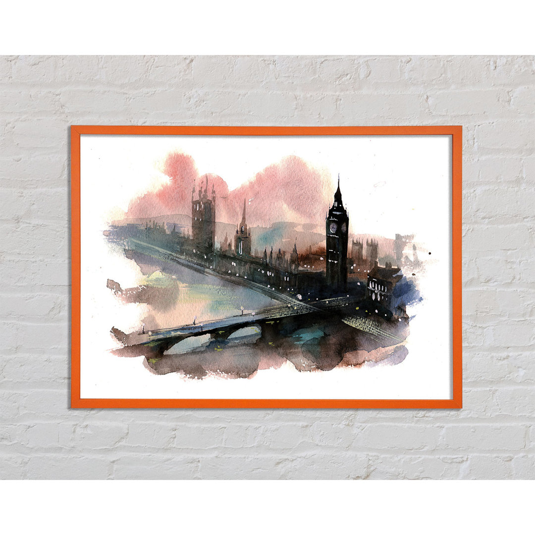 Aquarell Big Ben Houses Of Parliament - Einzelner Bilderrahmen Kunstdrucke