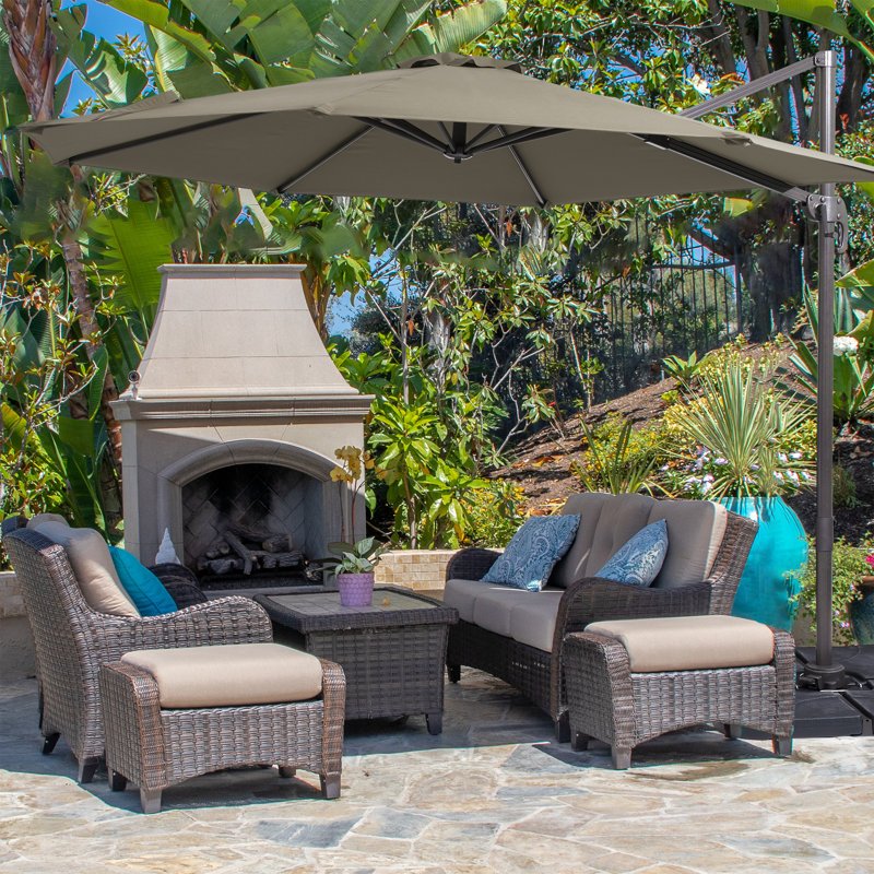 Parasol en porte-à-faux 10 pi Dobromir, Taupe