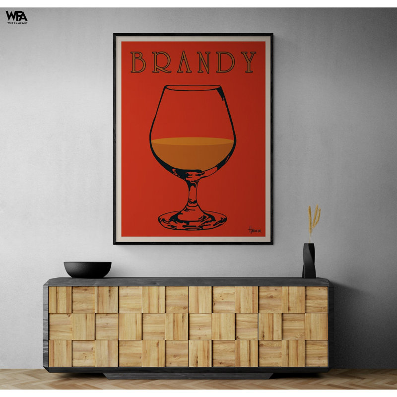 Verre de brandy, impression d'affiche rétro, liqueur de brandy rétro, art mural rétro, impression d'affiche de bar, impression d'art de bar rouge 5462 og