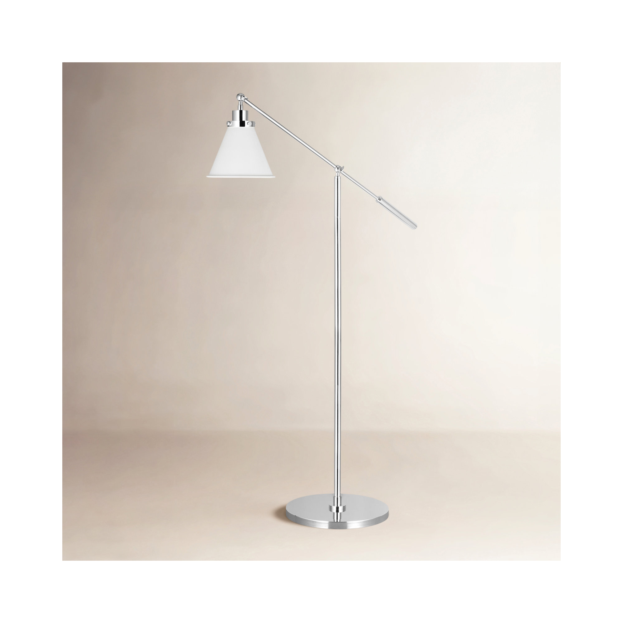 46'' Floor Lamp, Black, Silver
