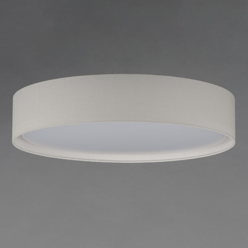 Cathelene Fabric LED Flush Mount, Oatmeal Cream, 6" H x 16" W x 16" D