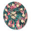 Fleurs tropicales - Horloge murale moderne en bois Mid-Century-63618139