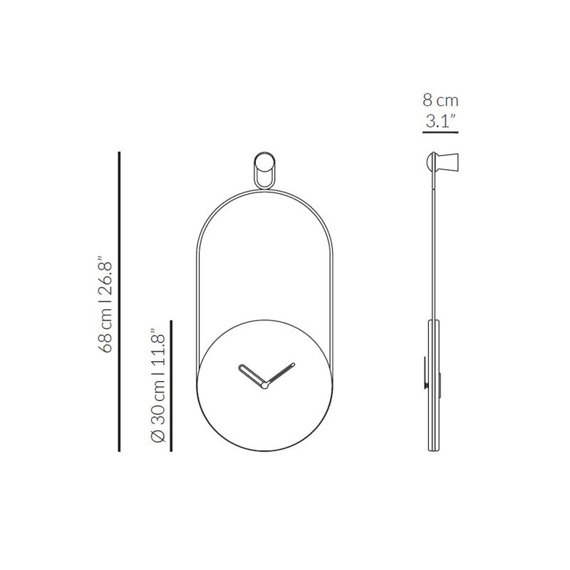 Eslabon Solid Wood Analog Wall Clock, Walnut/Black