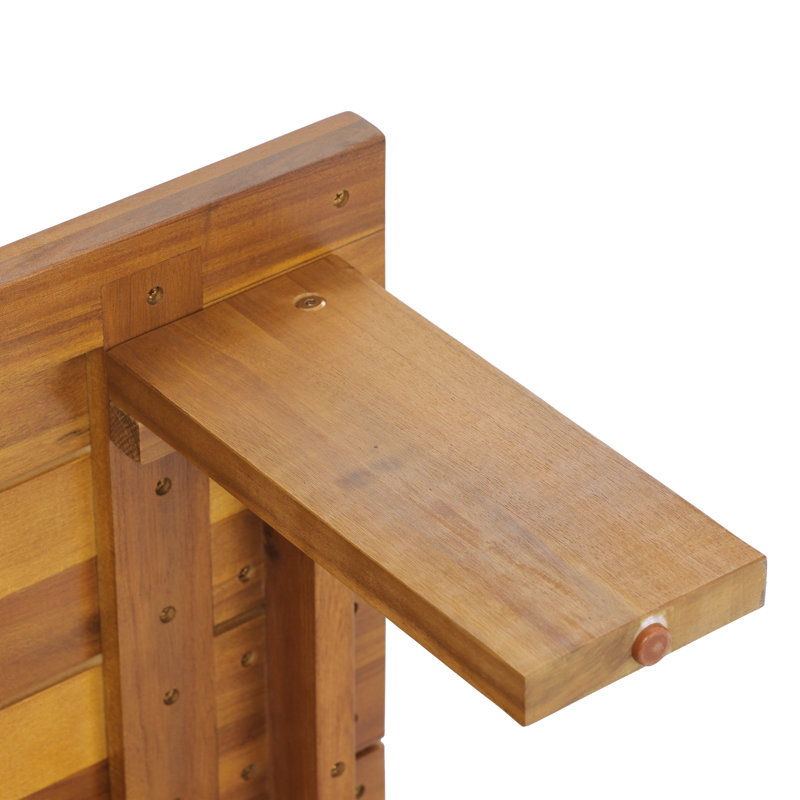 Ensemble de conversation d'extérieur moderne en bois d'acacia à 2 personnes Halenza avec causeuse de patio et table basse Halenza