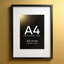 Cadre photo moderne A4 avec passe-partout - Cadre en aluminium noir de première qualité avec verre trempé pour affichage mural ou de table - Comprend un ensemble de suspension et un support