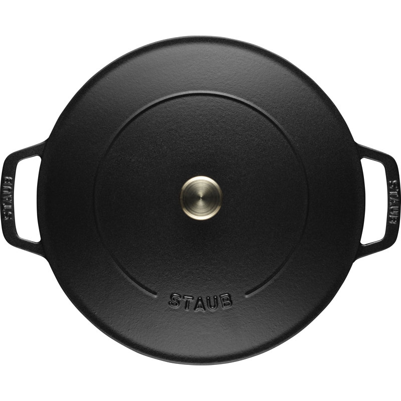 STAUB Cast Iron Round Casserole Dish, Black, 24cm