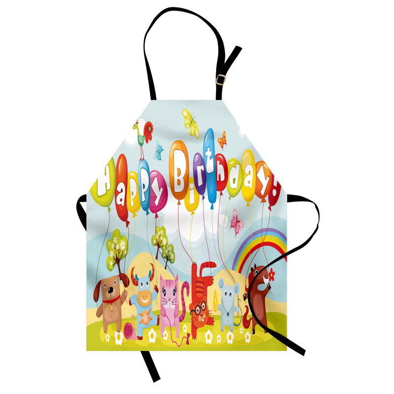 Multicolore tablier de fête d'anniversaire unisexe