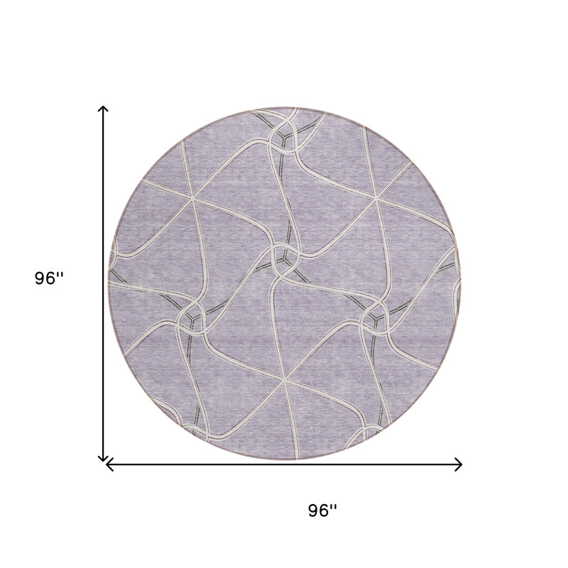 Tapis rond lavable et ivoire 8 po