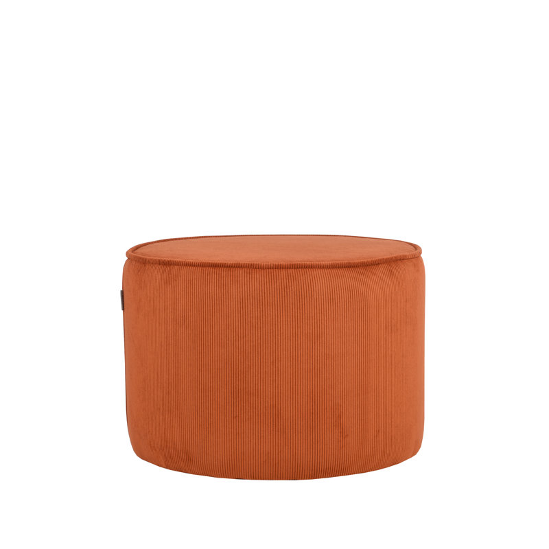 55cm Wide Round Solid Colour Pouffe Ottoman, Rust