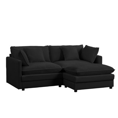77.2" Modular Sectional Sofa With Movable Ottomans - Chenille Fabric, High-resilience Foam Cushions & Removable Armrests (56.3"w X 33.1"h, 4 Color Opt