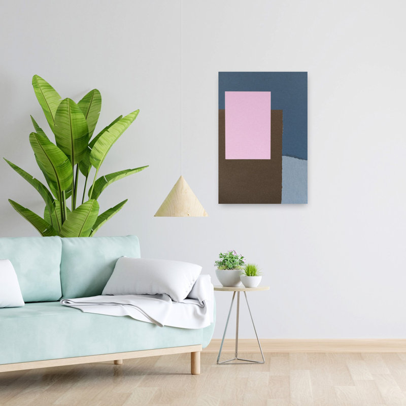 Art contemporain abstrait géométrique, H 24 po x l 16 po
