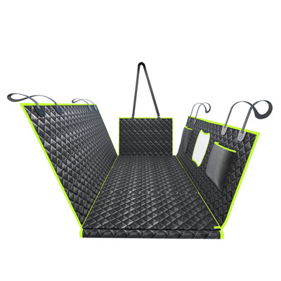 Extension de siège arrière pour chien avec fond rigide amovible, housse de siège de voiture imperméable pour chien pouvant supporter 400 lb avec fenêtre en filet, taille moyenne, vert