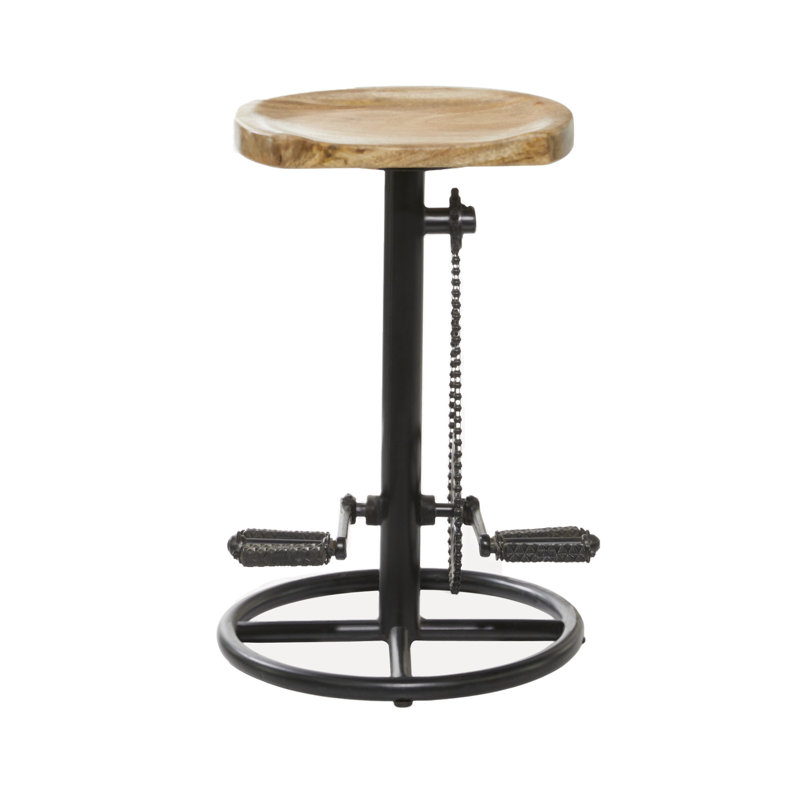 Metal Bike Brown Counter Stool with Pedals
