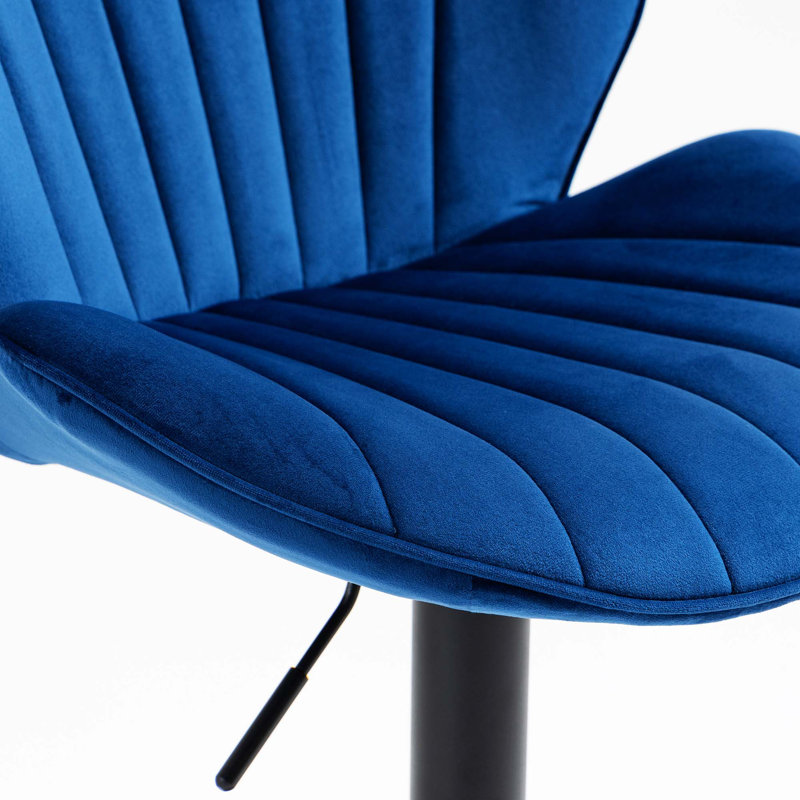 Hadeeqa Bar Stools Adjustable Barstools with Back and Footrest, Blue