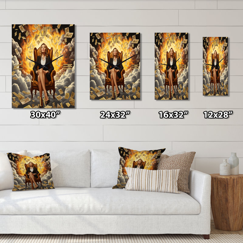 Billionaire Mindset Business Woman Abundance II - Horloge murale, Petit