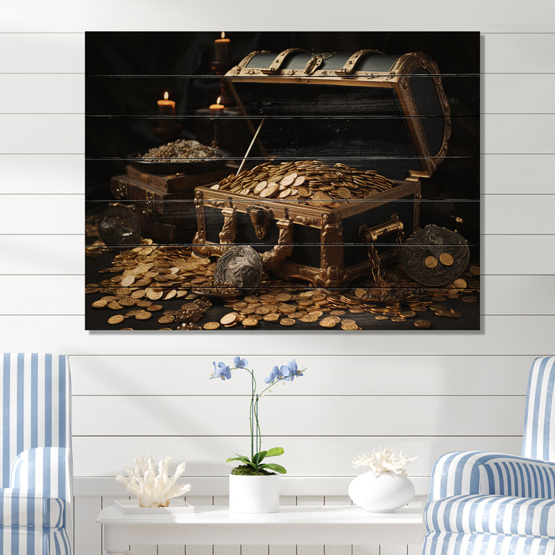 Pirates Gold Treasure II - pirate sur bois, H 24 po x l 32 po