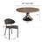 2-8 Seats Solid Wood Round Dining Table Walnut Tone Kitchen Room Set-1596862198-1596862193