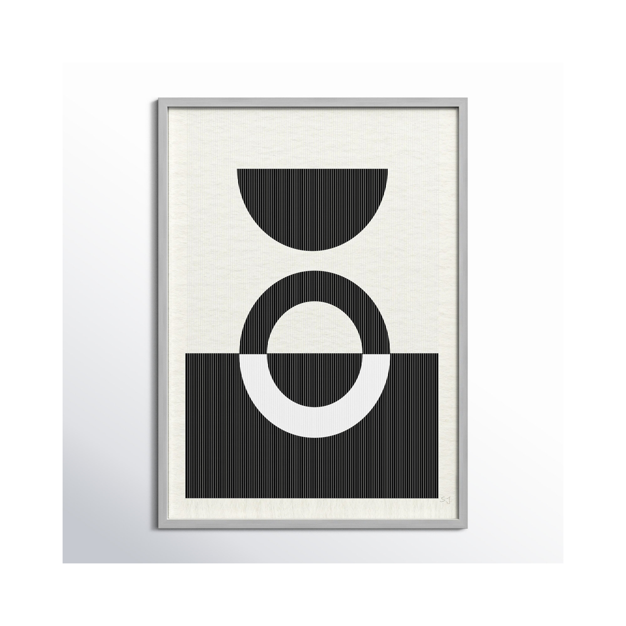 Eclipse III, 35.5" H x 25.5" W x 0.75" D, Matte Silver Framed