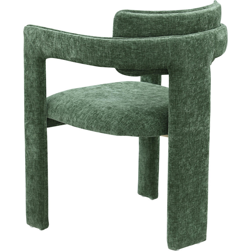 Exilda Chenille Fabric Dining Chair, Green Chenille Fabric
