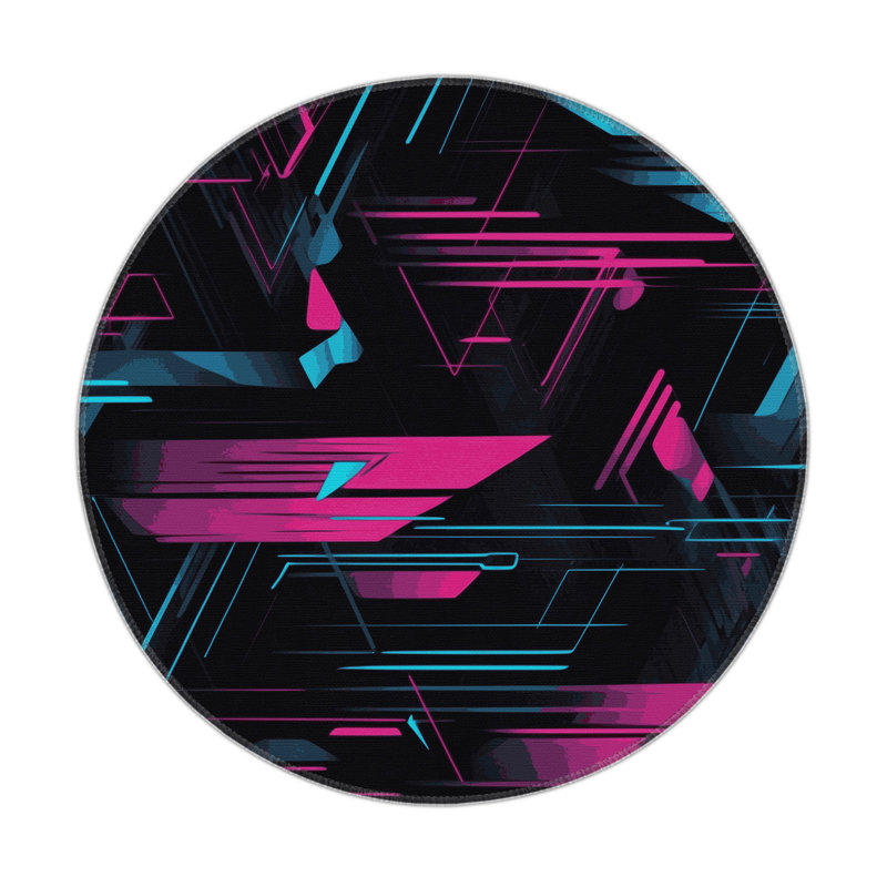 Fractal Echo Indoor And Outdoor Area Rug, Round 5'