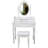 White Wooden Makeup Vanity Desk Set With Mirror & Cushioned Stool, 4 Drawers, Dressing Table For Girls' Bedroom | Gift Idea-1769208799