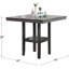 Table de salle à manger carrée classique avec finition grise et comptoir 5 pièces