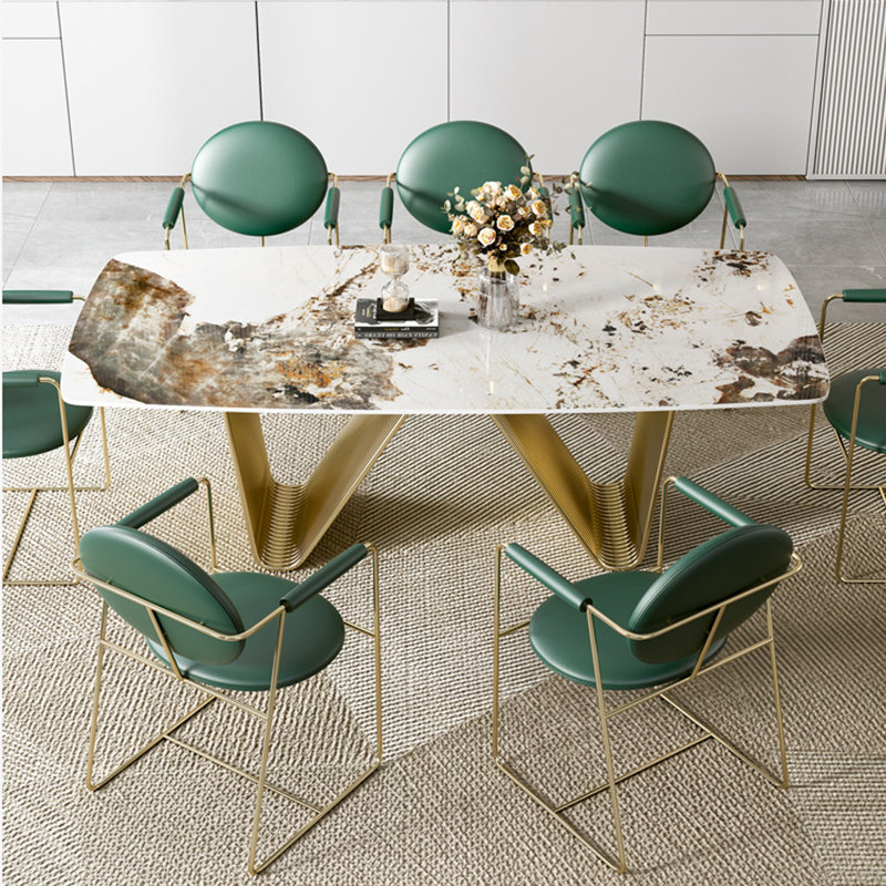8 - Person Pedestal Dining Set, 29.53" H x 78.74" L x 39.37" D