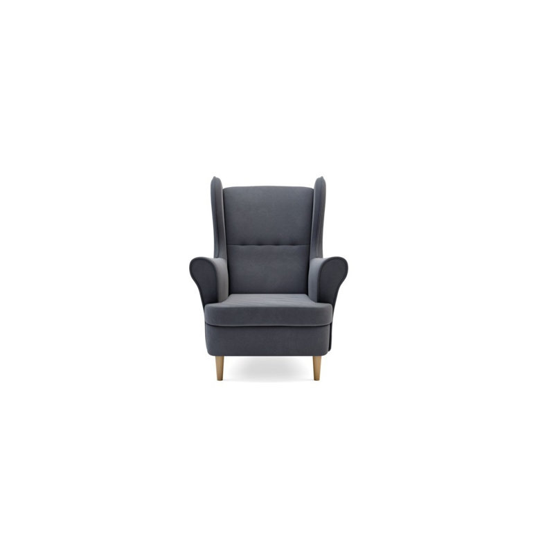 Blume Upholstered Wingback Chair, Dark gray