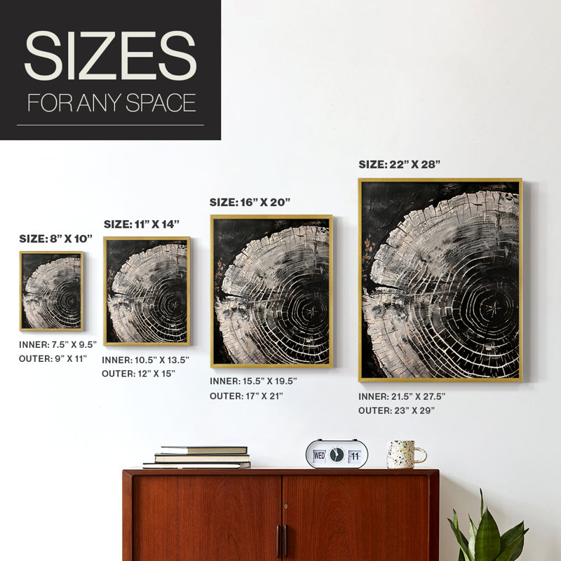 ABSTRACT Series CXXXIII  -Premium Framed Print -Ready to Hang - No Nails Required, Gold, 15" H x 12" W