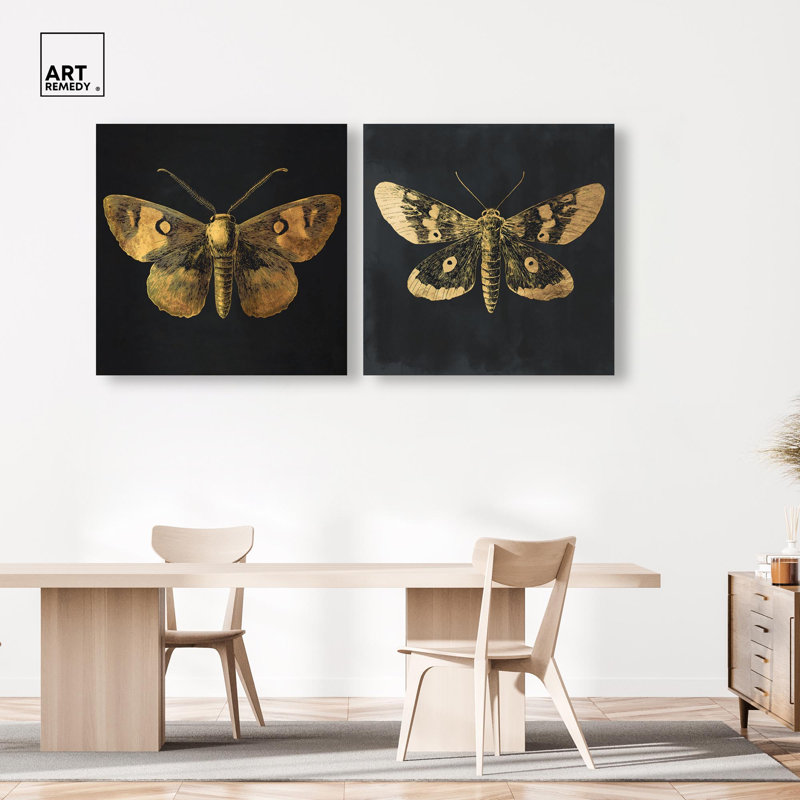 Sunlit Butterfly Set Canvas Set of 2 Wall Decor Sets by , H 40 po x l 40 po, Toile tendue
