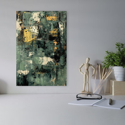 Art mural moderne abstrait vert abstrait