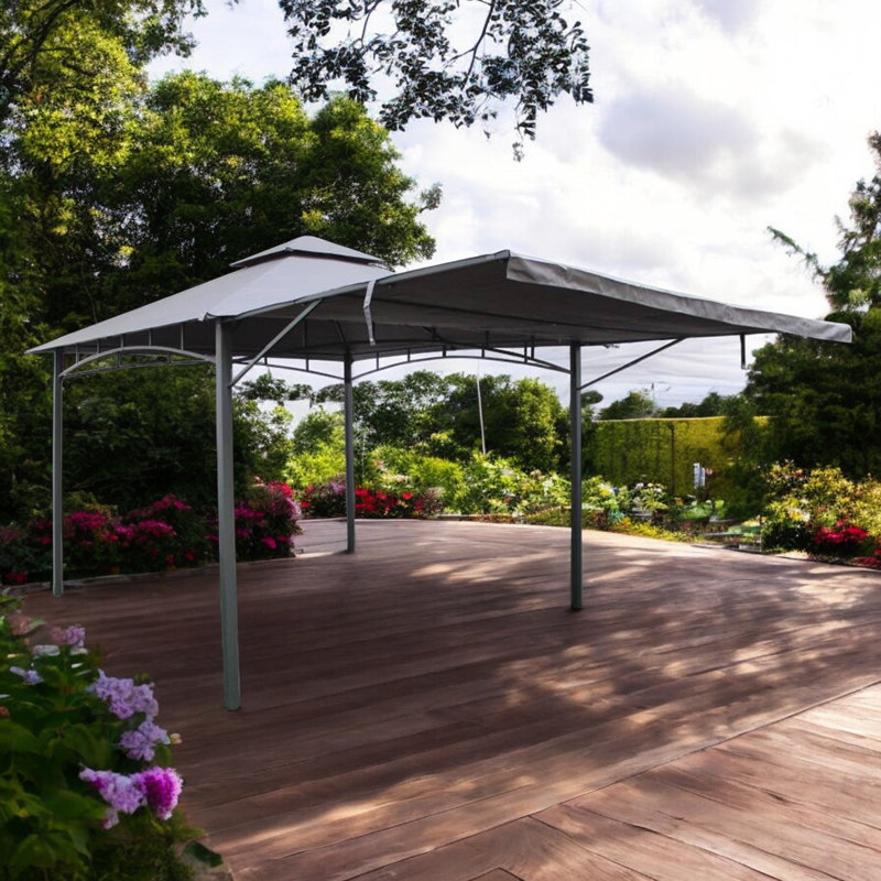 Algarve Awning Gazebo 3.3x3.3m + 2.1m Grey