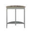 Console demi-lune en chêne naturel et gris - Rehaussez votre design intérieur avec un rangement fonctionnel