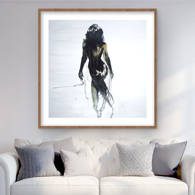 Abstract Back View Woman Silhouette - Monochrome Print Decor