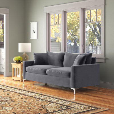 Naomi 81.5" Velvet Square Arm Sofa
