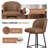 Counter Height Barstool Set Of 2, 360° Swivel Upholstered Barstool With Backrest And Metal Feet, 27” Seat Height-1175790047