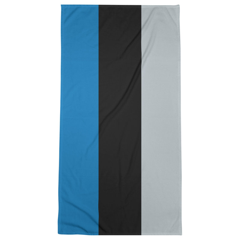 Cotton Blend Lightweight Bath Towel, Blue/Black/Silver