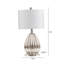 61cm Table Lamp with Glass Base For Bedroom Furniture, Bedside Buffet Lamp with Linen Shade