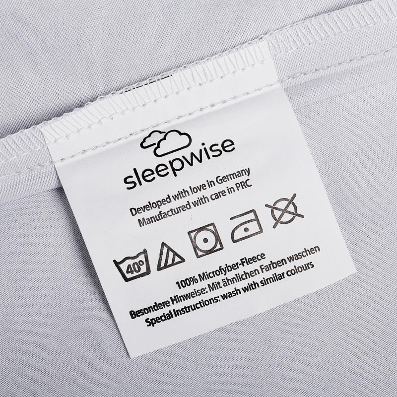 Microfiber Fitted Sheet, Light Grey, 90 x 200cm