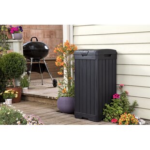 Copenhagen Brown Outdoor Trash Can - Keter