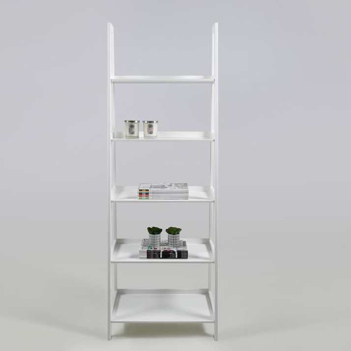 Sansa Ladder Bookcase, White, 130cm H x 63cm W x 40cm D