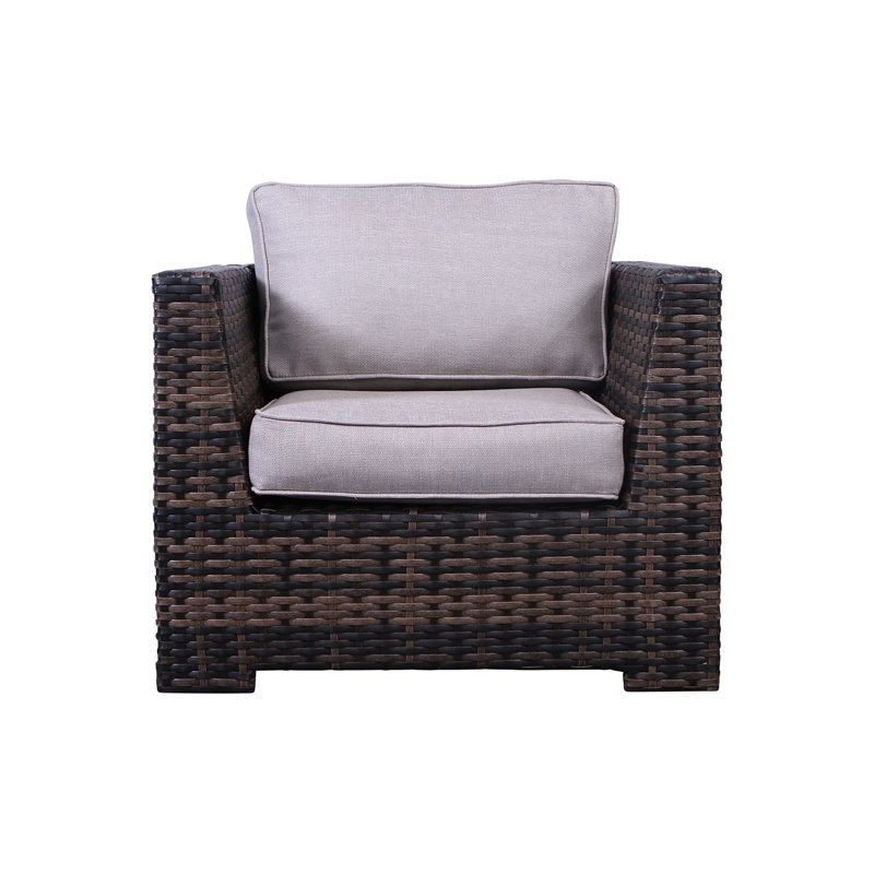 Caron Wicker Fully Assembled 6 - Person Seating Group with Cushions, Espresso
