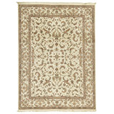Hand Knotted Oriental Area Rug in Ivory