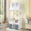 Structure de lit simple en bois, blanc-797573472-797573473
