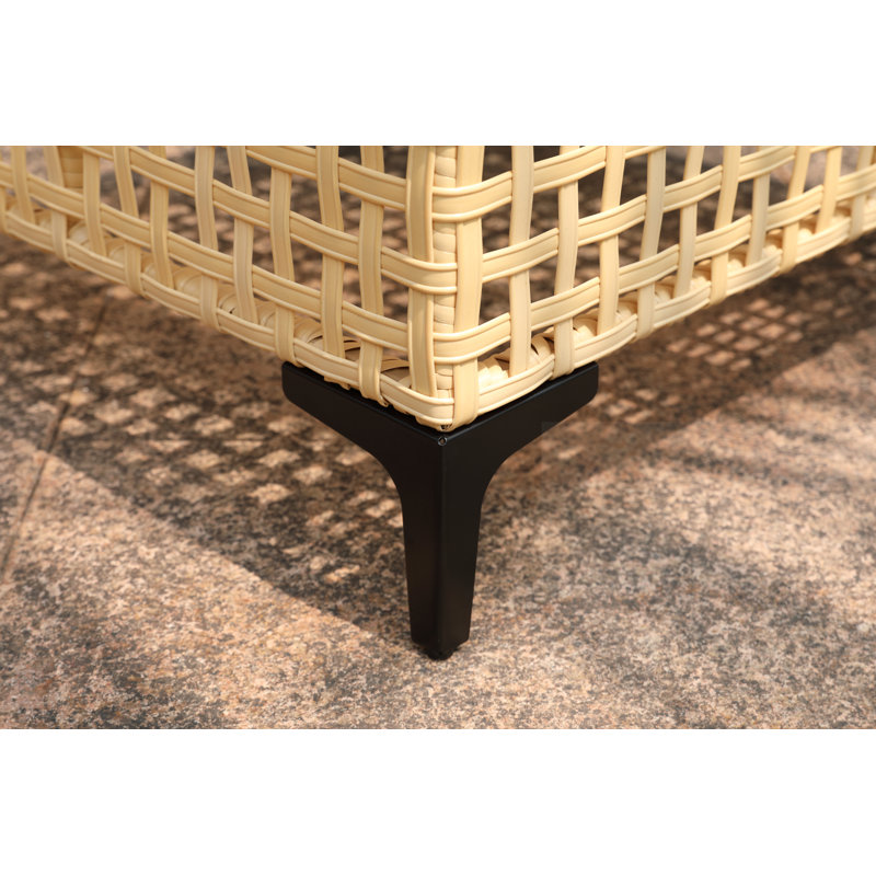 Table basse de patio avec plateau en verre trempé