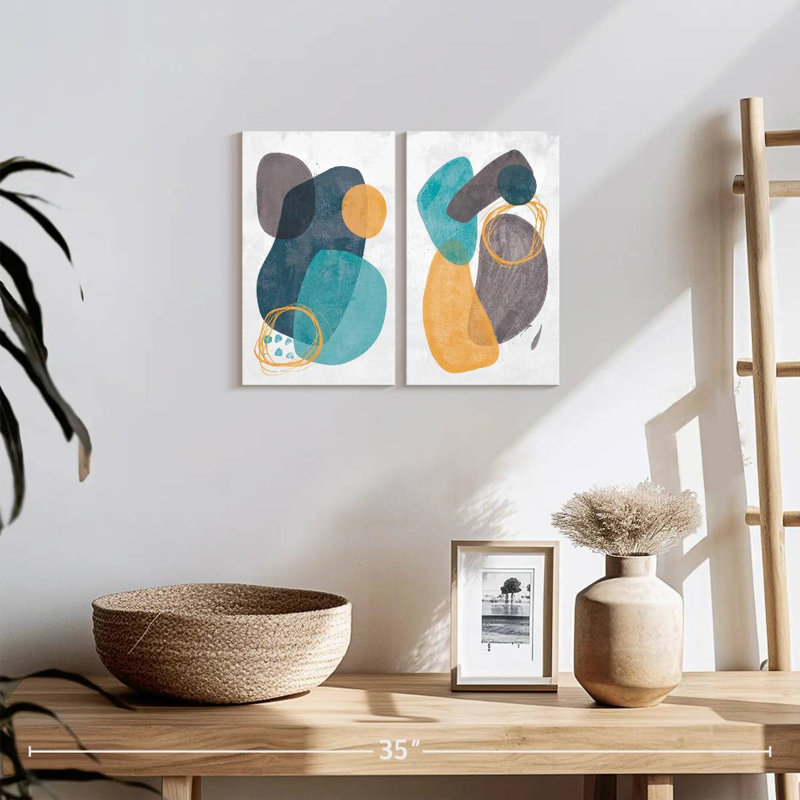 Abstract Tropical Haven Multi Piece Canvas Print, 12" H x 17" W x 1" D