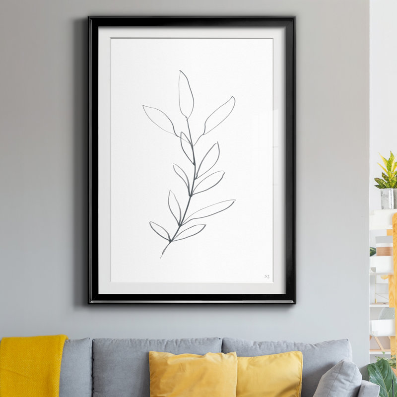 «Botanical Gesture II», reproduction d'art sur papier encadrée, H 22,5 po x l 30,5 po x P 1,5 po, Papier encadré noir
